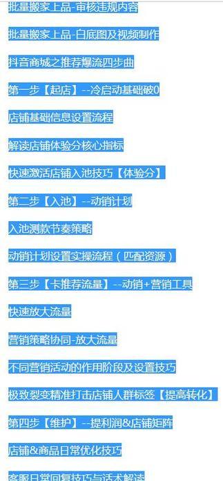 如何提高抖音小店动销能力（抖音小店动销技巧与策略分享）